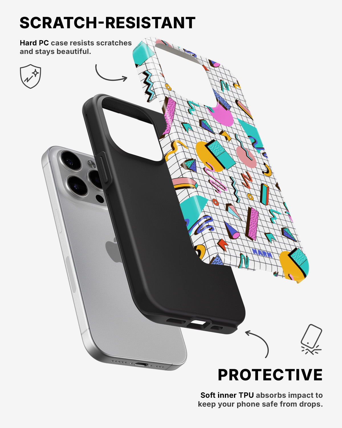 iPhone 15 Pro Max Tough Case – 80s Memphis - View 2