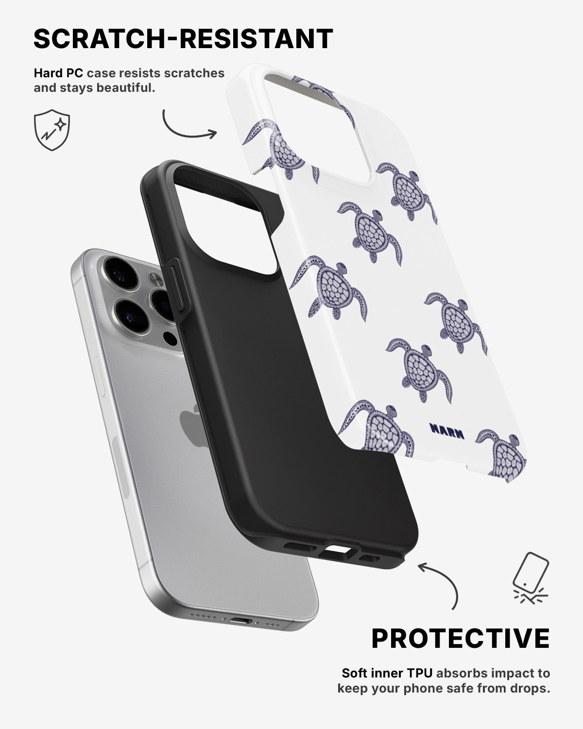 iPhone 15 Pro Max Tough Case – Blue Turtles - View 2