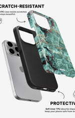 iPhone 15 Pro Max Tough Case – Green Marble - View 2