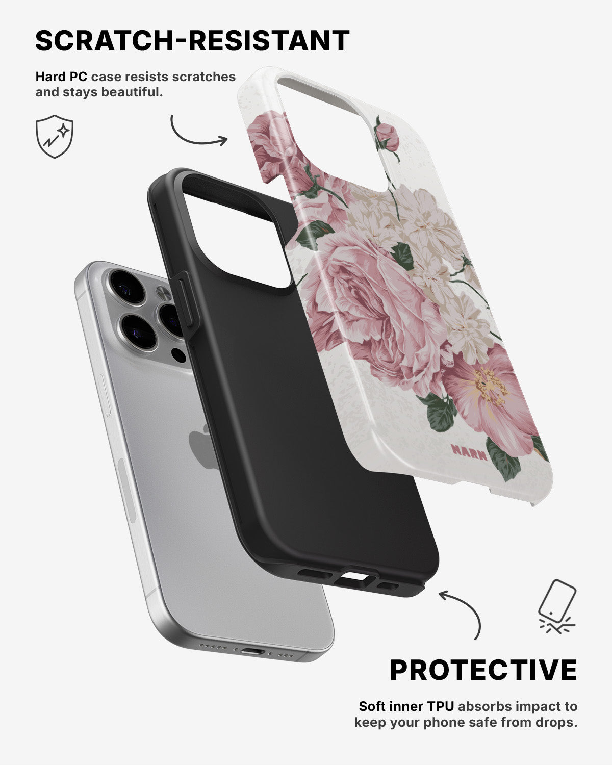 iPhone 15 Pro Max Tough Case – Roses - View 2