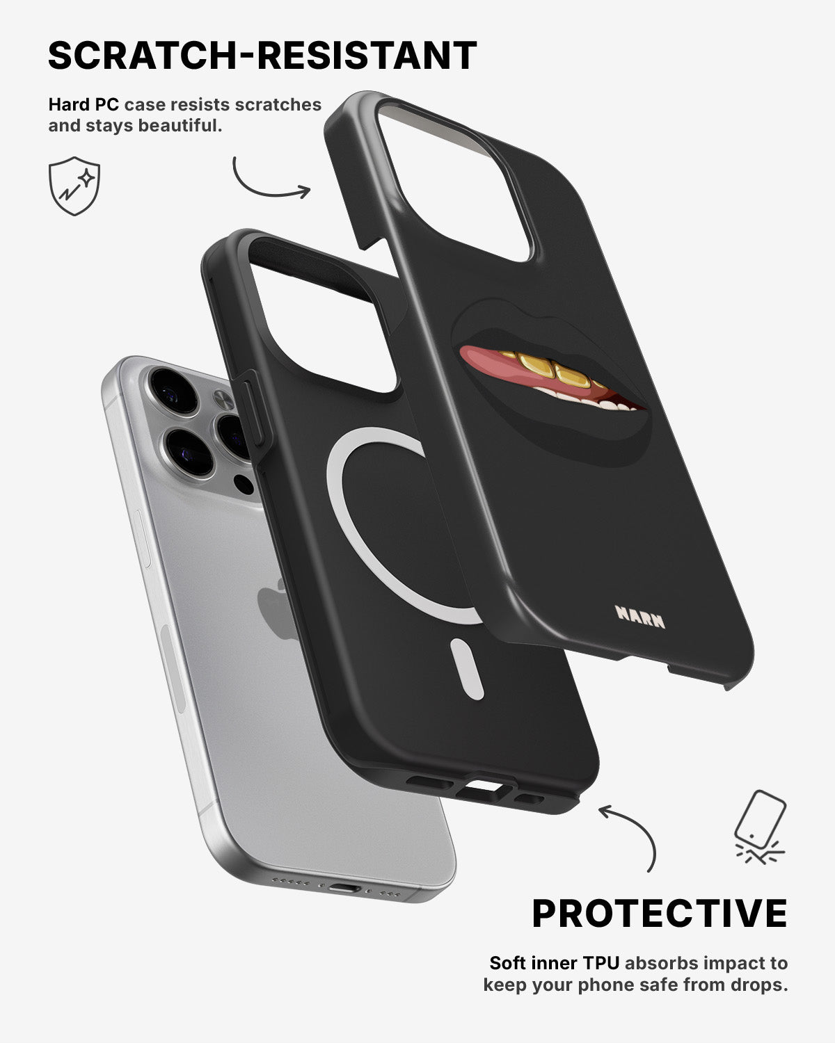 iPhone 15 Pro Max Tough Case – Golden Lips - View 2