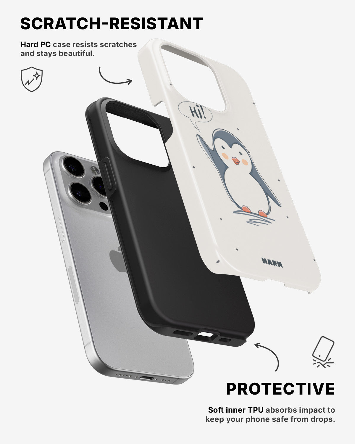 iPhone 15 Pro Max Tough Case – Cute Penguin - View 2