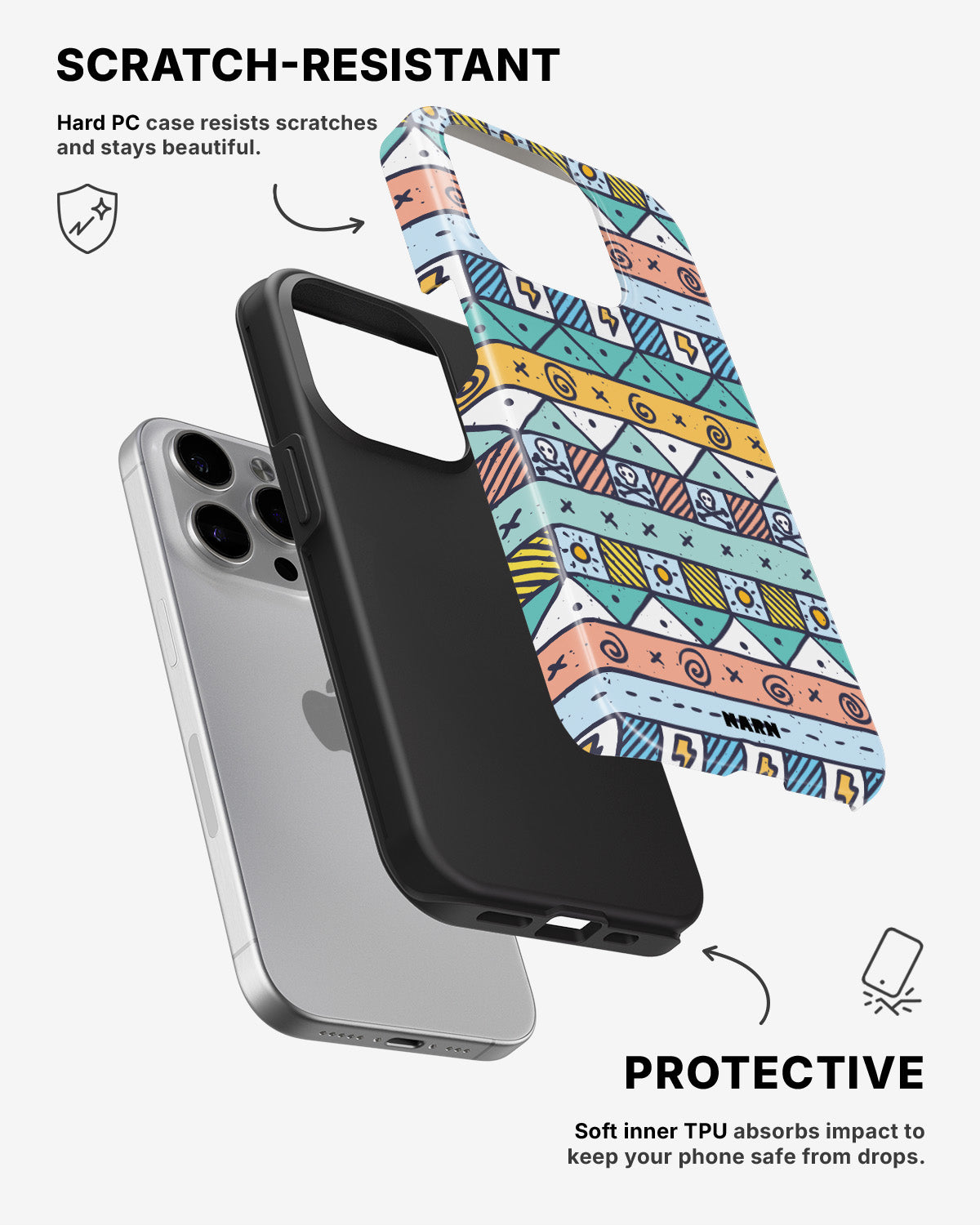 iPhone 15 Pro Max Tough Case – Cute Pattern - View 2