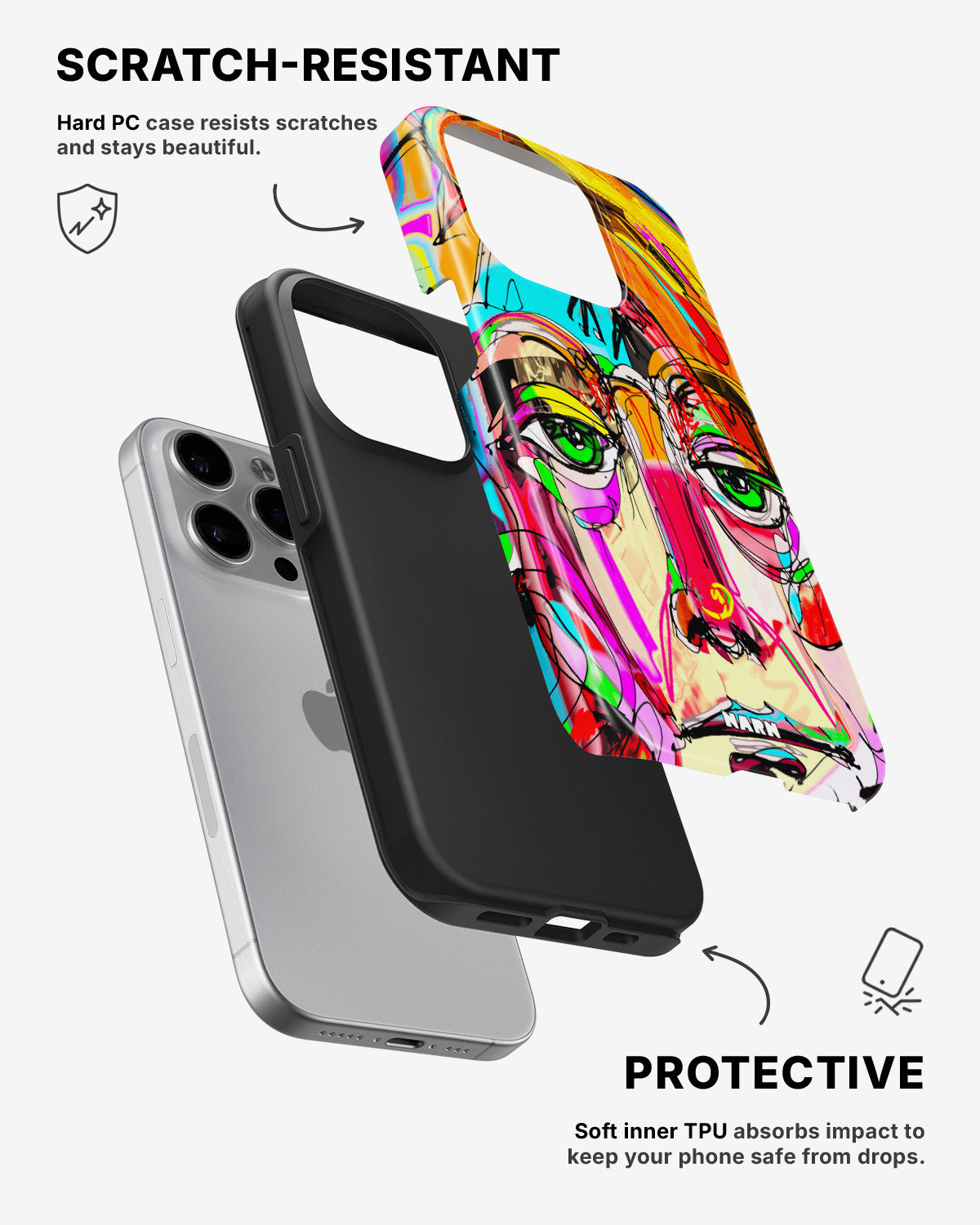 iPhone 15 Pro Max Tough Case – Abstract Portrait - View 2