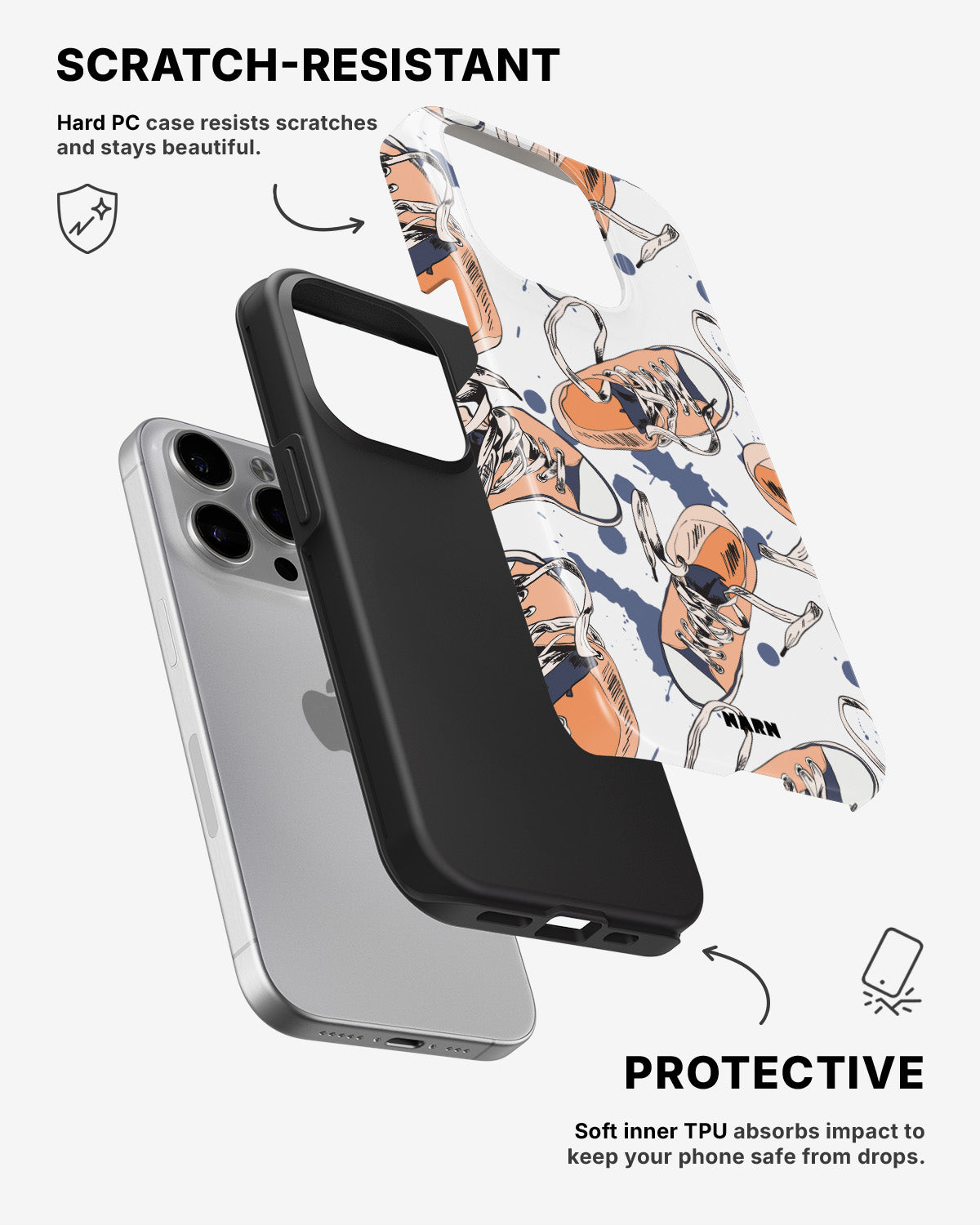 iPhone 15 Pro Max Tough Case – Apricot Sneakers - View 2