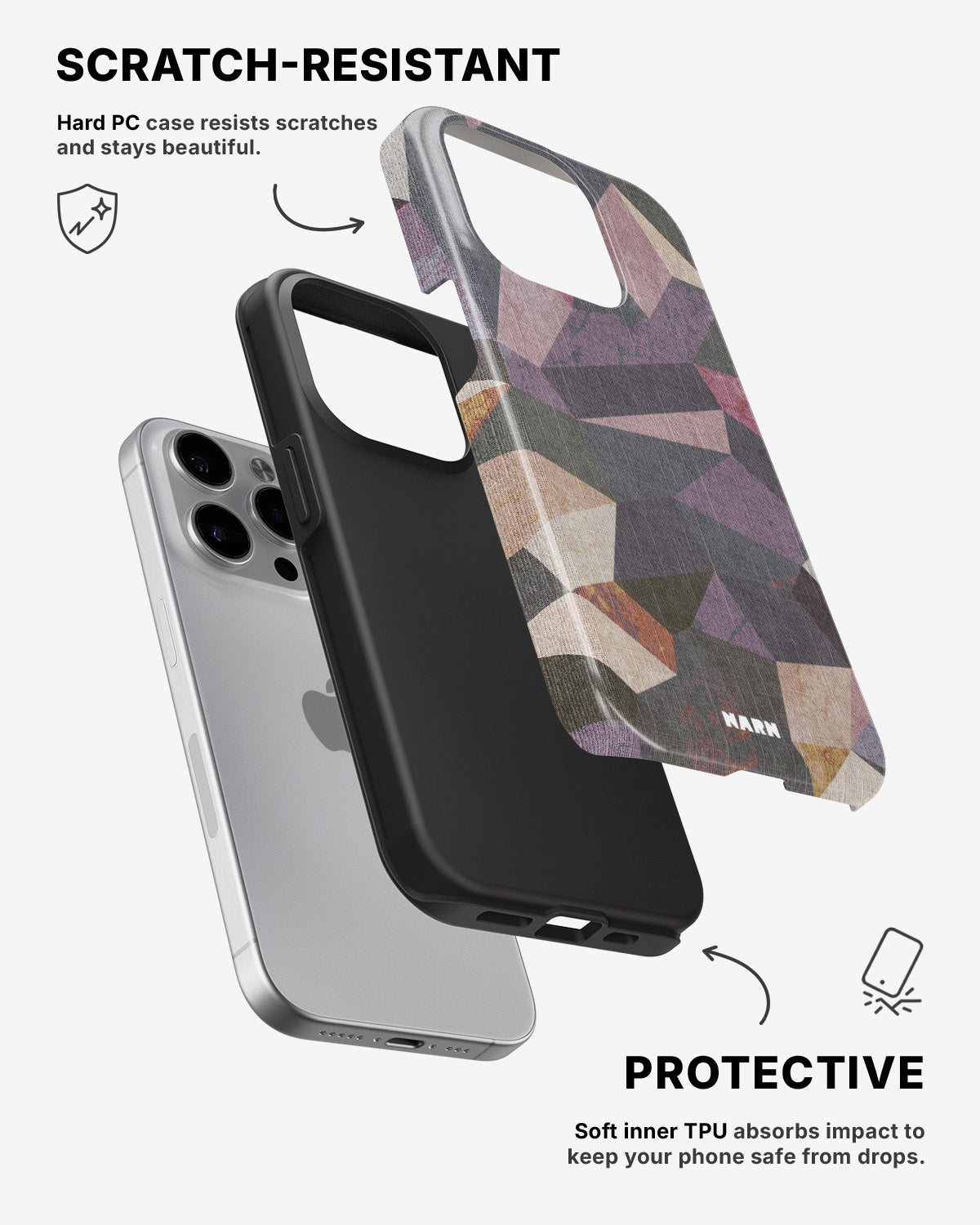 iPhone 15 Pro Max Tough Case – Triangles - View 2