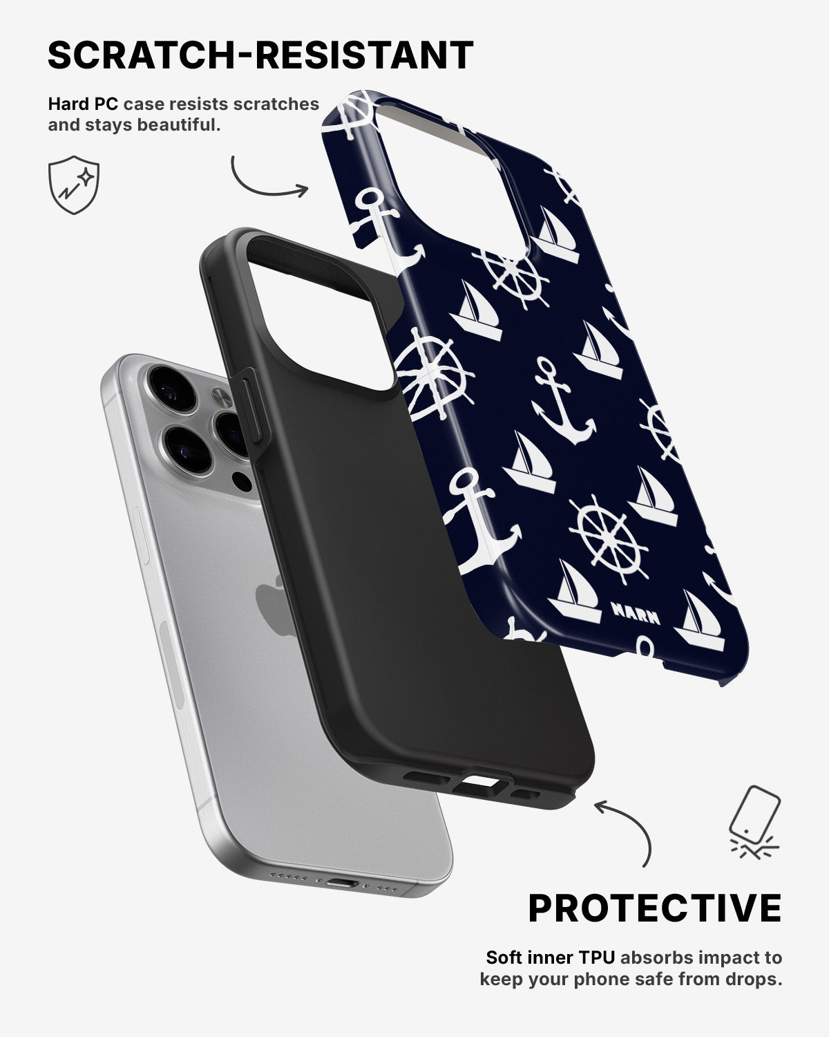 iPhone 15 Pro Max Tough Case – Deep Blue Voyage - View 2