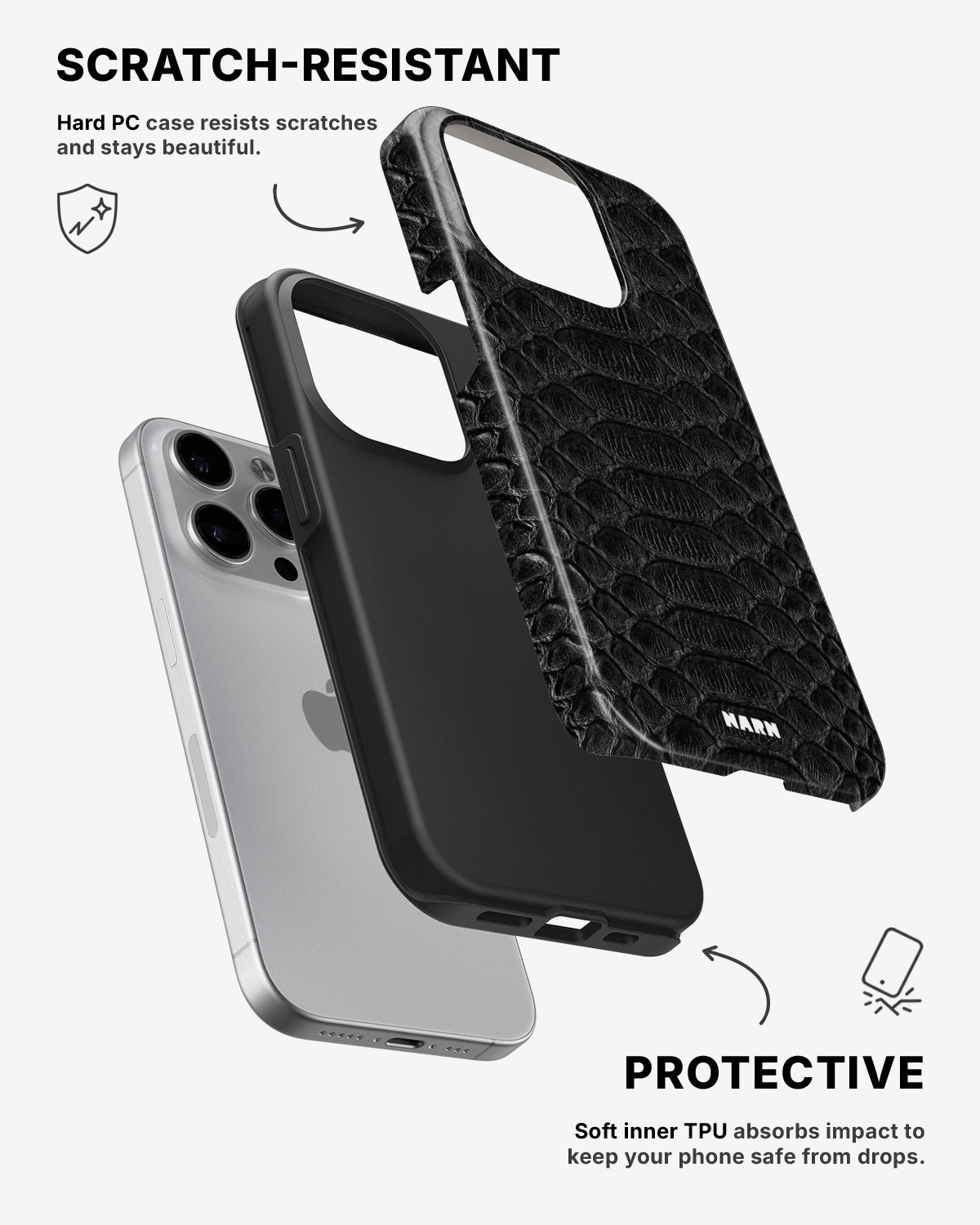 iPhone 15 Pro Max Tough Case – Black Snake - View 2
