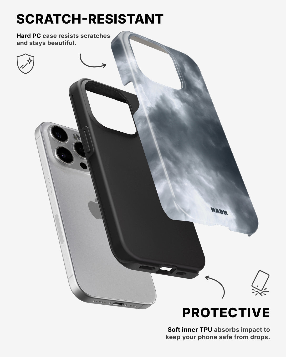 iPhone 15 Pro Max Tough Case – Cloudy - View 2