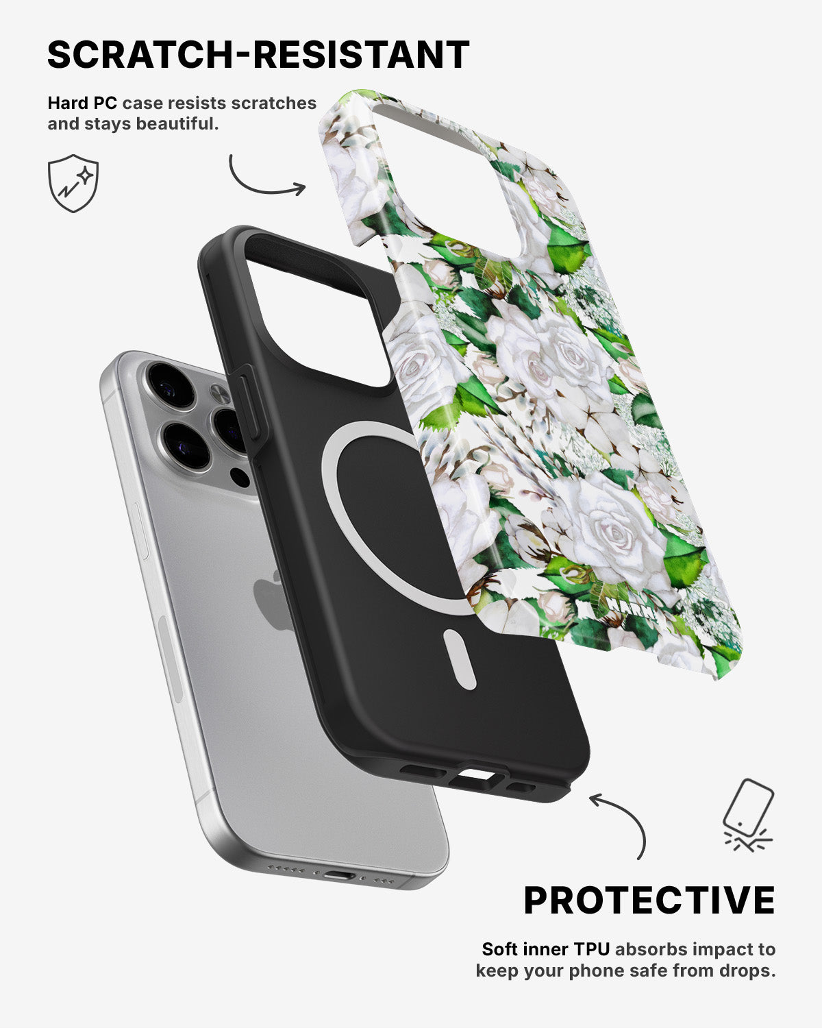 iPhone 15 Pro Max Tough Case – White Bloom - View 2