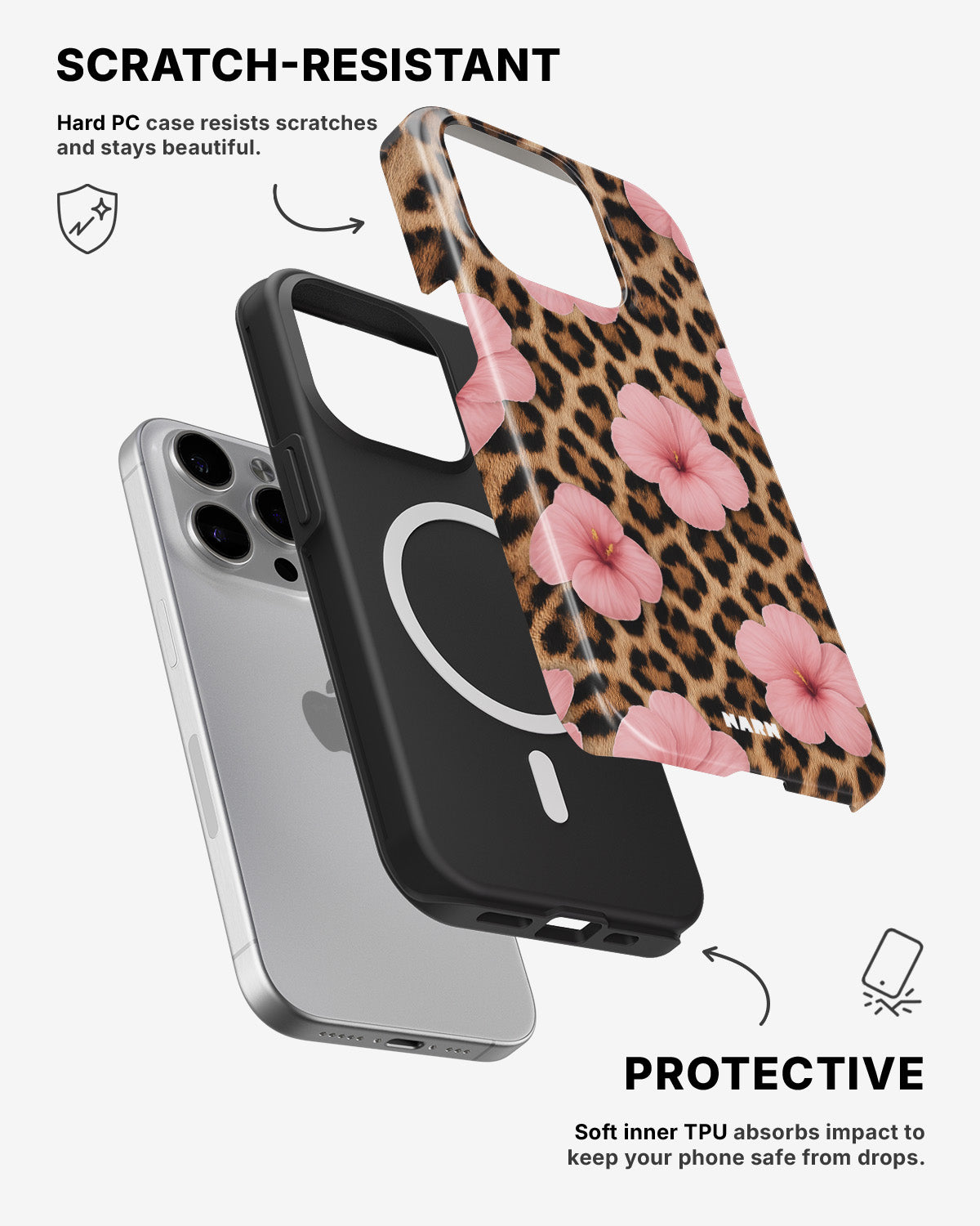 iPhone 15 Pro Max Tough Case – Leopard Flower - View 2