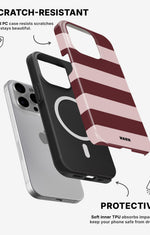 iPhone 15 Pro Max Tough Case – Cranberry Stripe - View 2