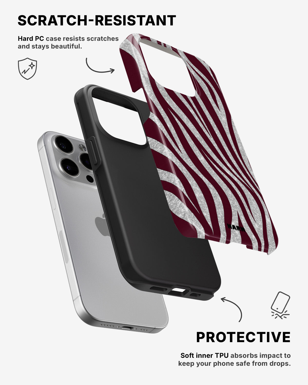 iPhone 15 Pro Max Tough Case – Velvet Zebra - View 2