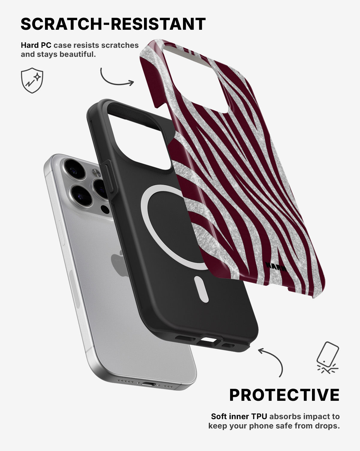 iPhone 15 Pro Max Tough Case – Velvet Zebra - View 2