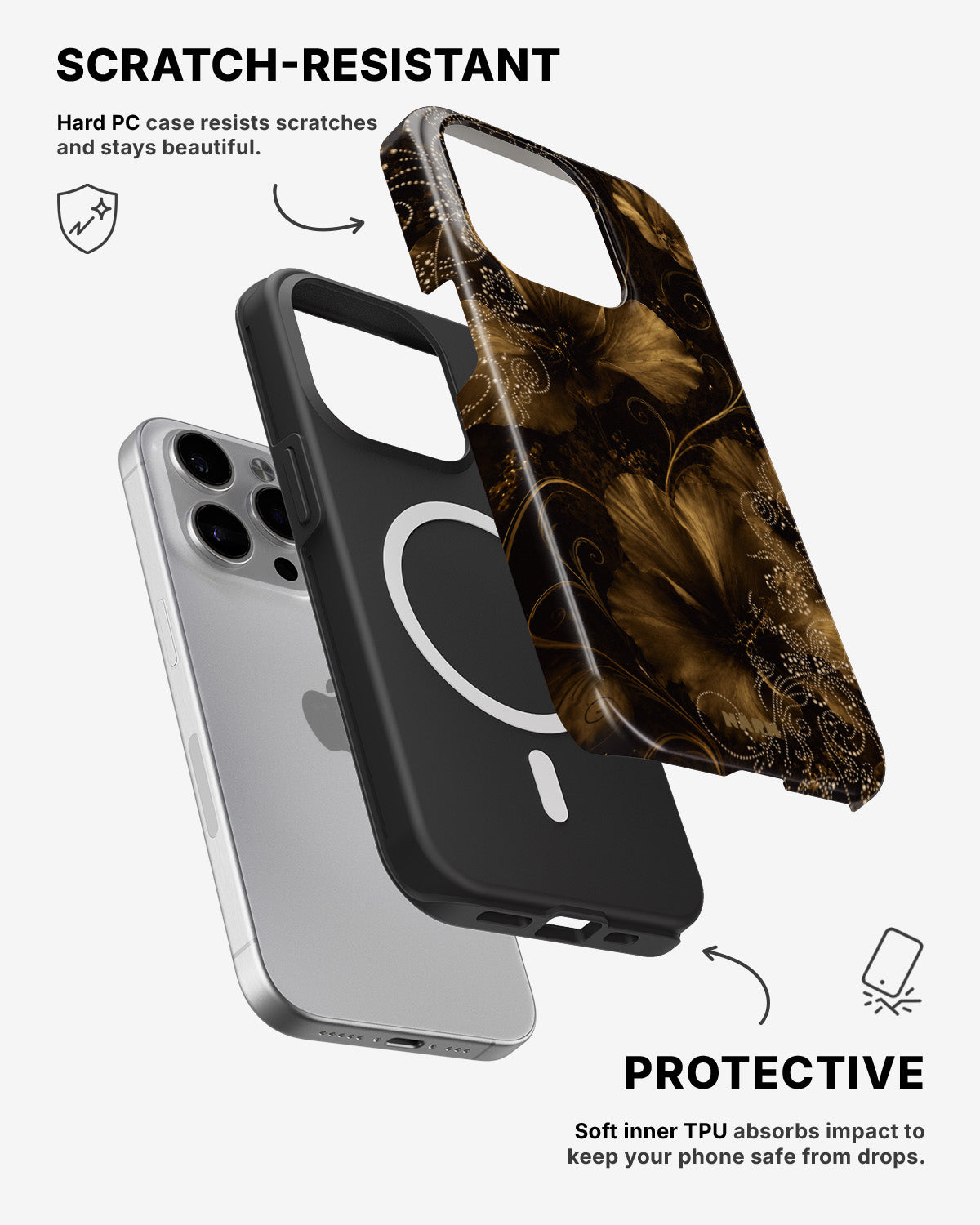 iPhone 15 Pro Max Tough Case – Bloom Noir - View 2