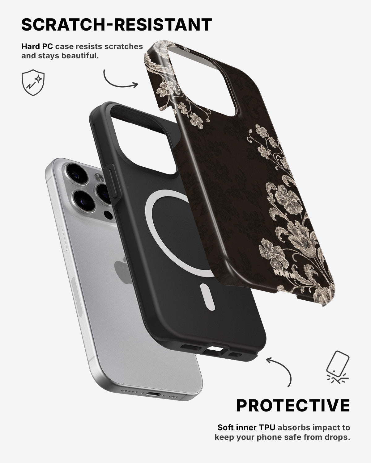 iPhone 15 Pro Max Tough Case – Ivory Bloom - View 2