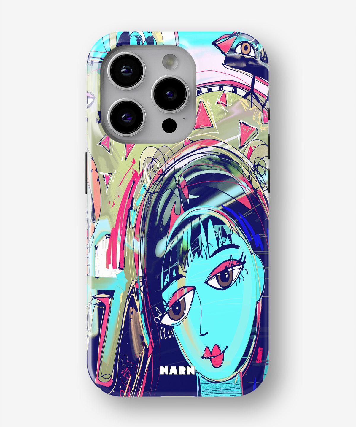 iPhone 14 Pro Max Tough Case – Abstract Cat - View 1