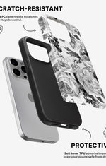 iPhone 14 Pro Max Tough Case – Black & White Bloom - View 2