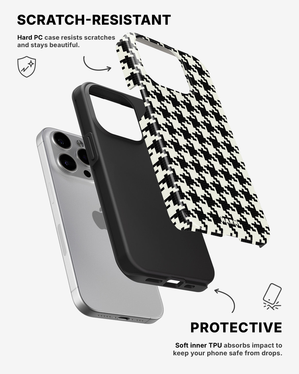 iPhone 14 Pro Max Tough Case – Houndstooth - View 2