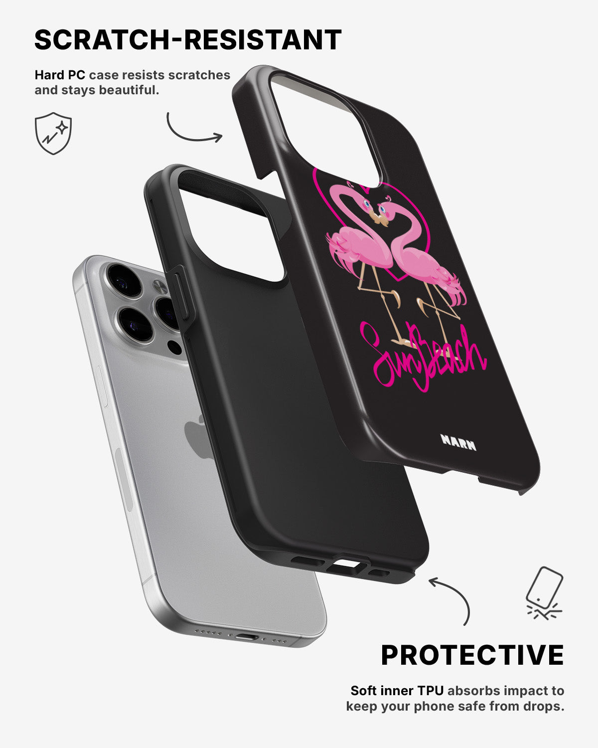 iPhone 14 Pro Max Tough Case – Beach Flamingo - View 2