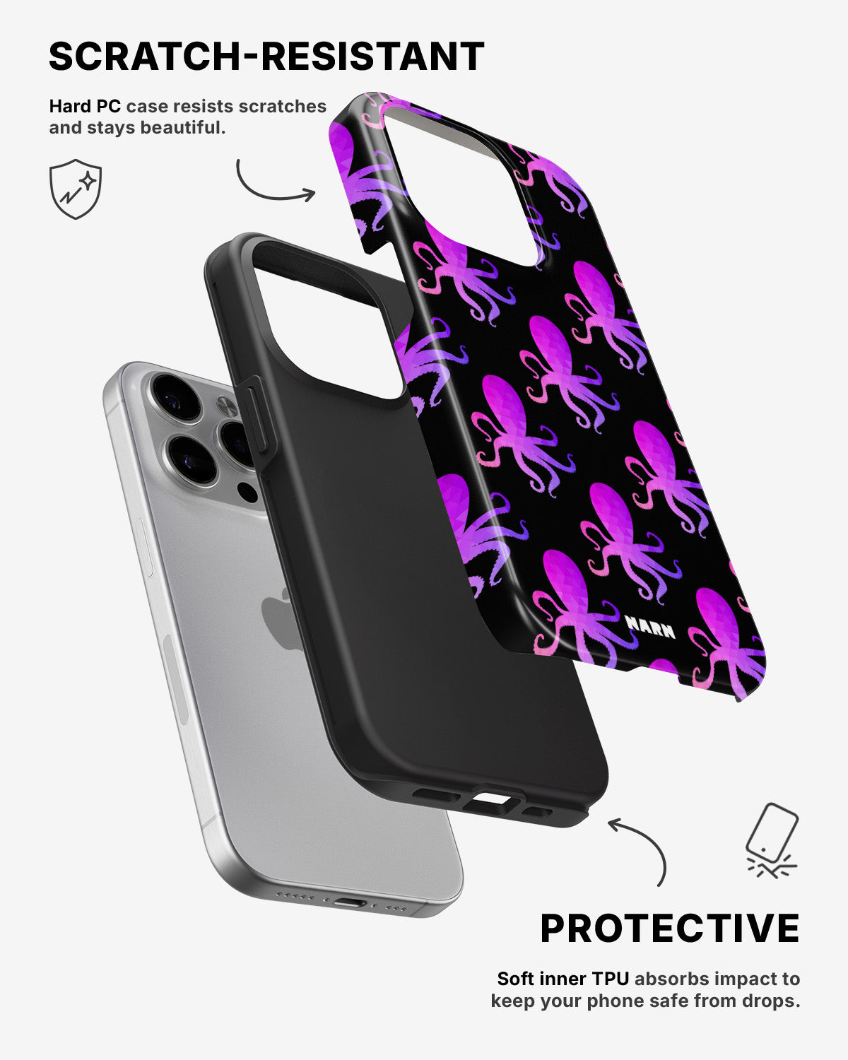iPhone 14 Pro Max Tough Case – Octopus Pattern - View 2