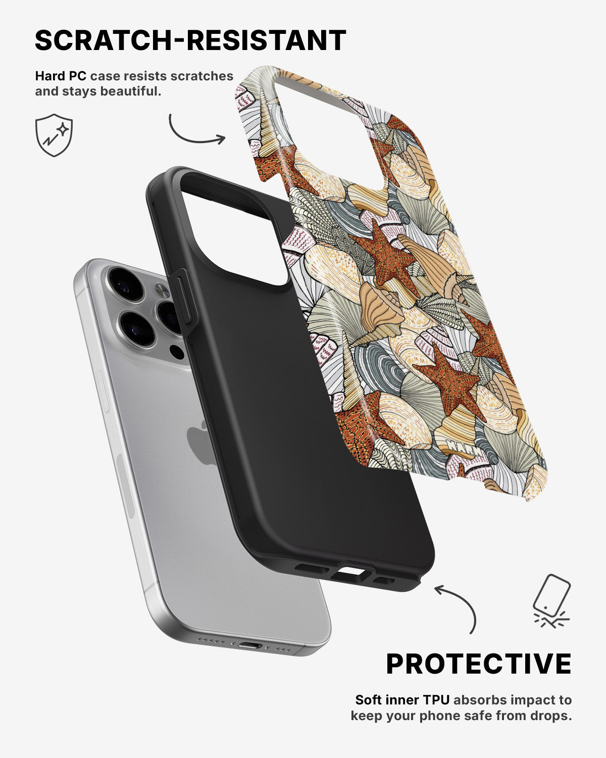 iPhone 14 Pro Max Tough Case – Sea Shells - View 2