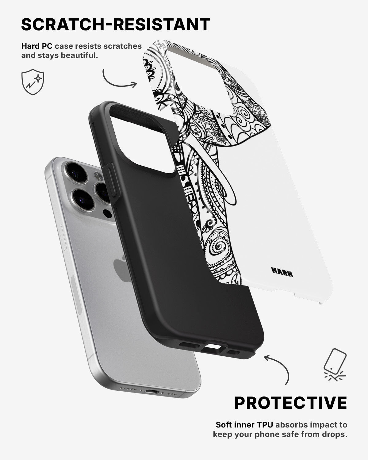 iPhone 14 Pro Max Tough Case – Mandala Elephant - View 2