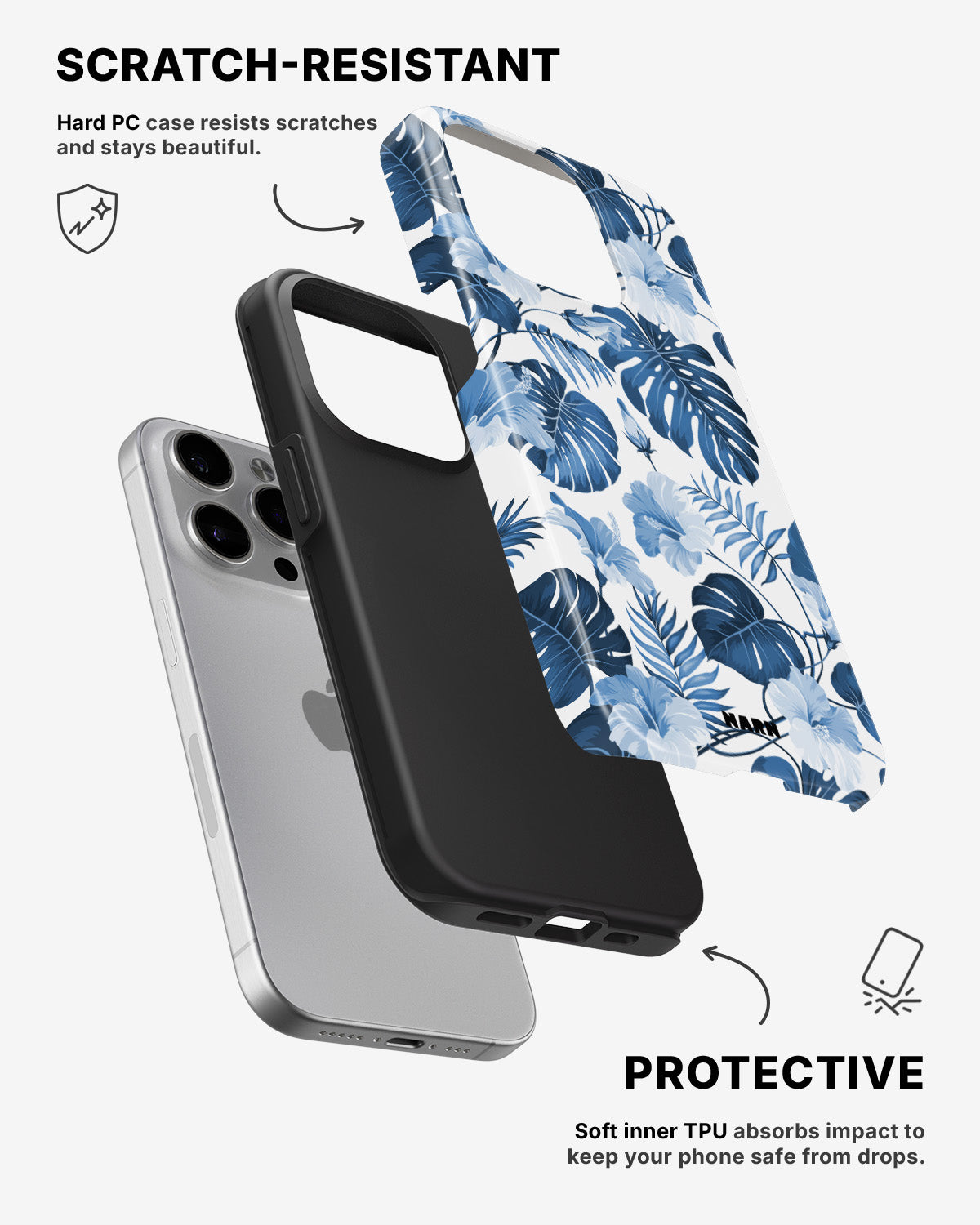 iPhone 14 Pro Max Tough Case – Blue Tropics - View 2