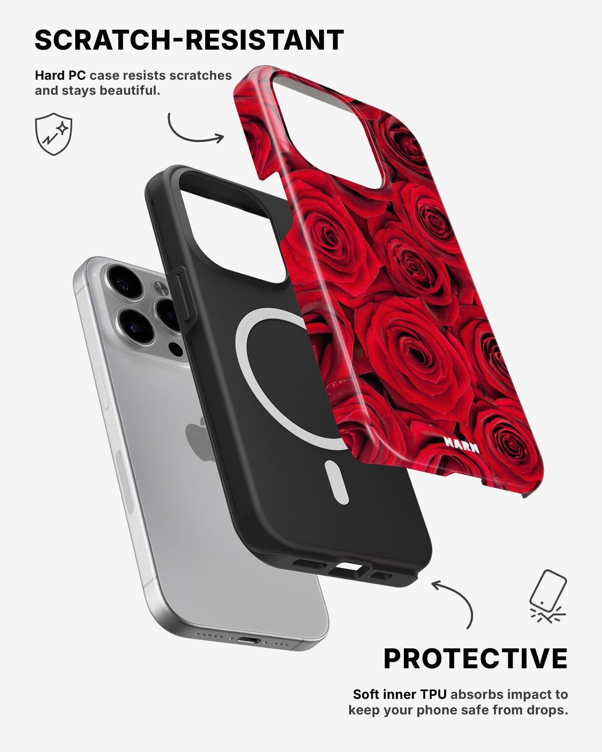 iPhone 14 Pro Max Tough Case – Red Roses - View 2