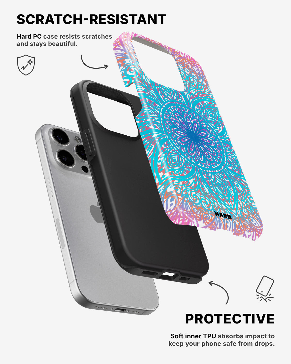 iPhone 14 Pro Max Tough Case – Pastel Mandala - View 2