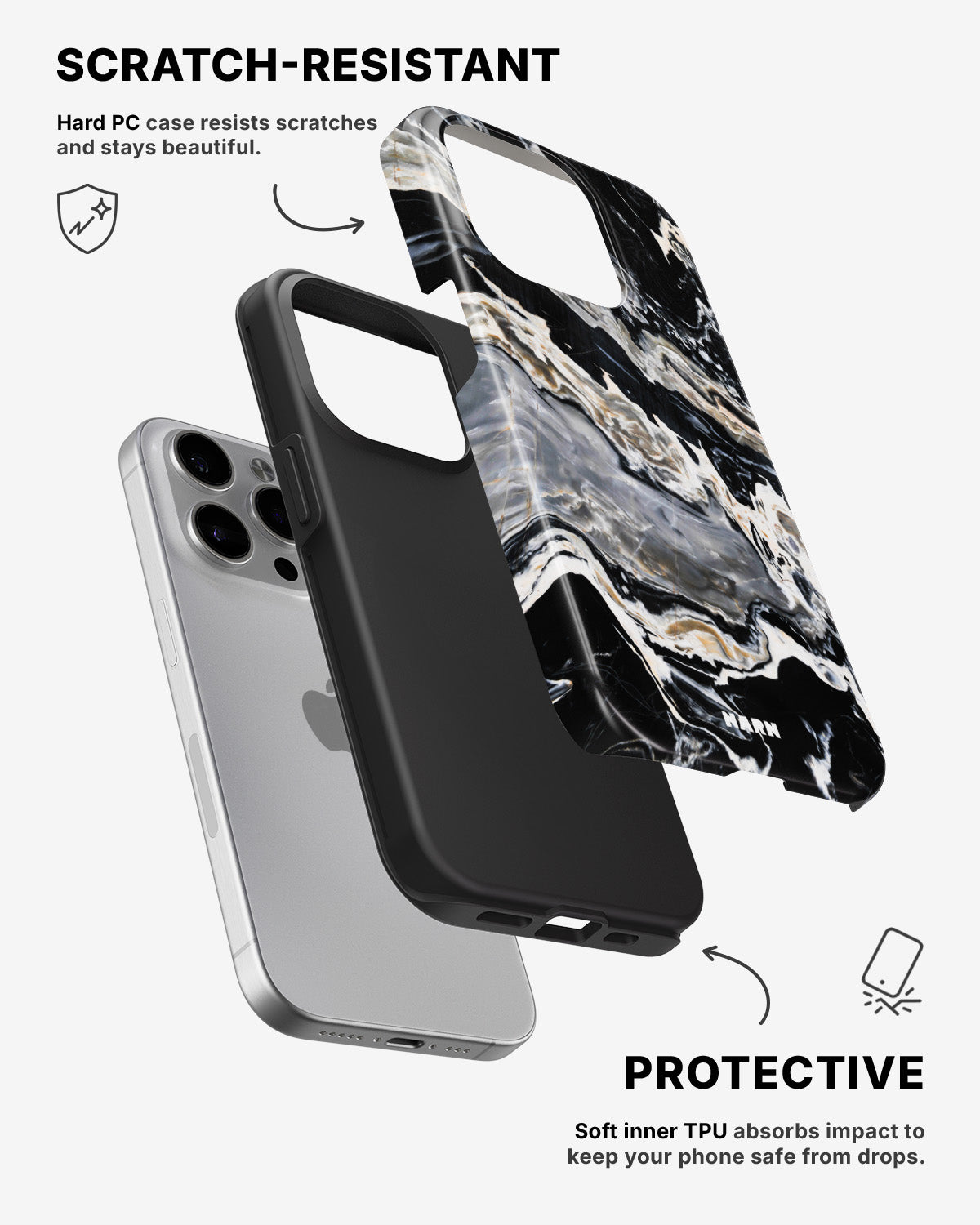 iPhone 14 Pro Max Tough Case – Dark Swirl - View 2