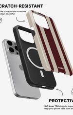 iPhone 14 Pro Max Tough Case – Bordeaux Stripe - View 2