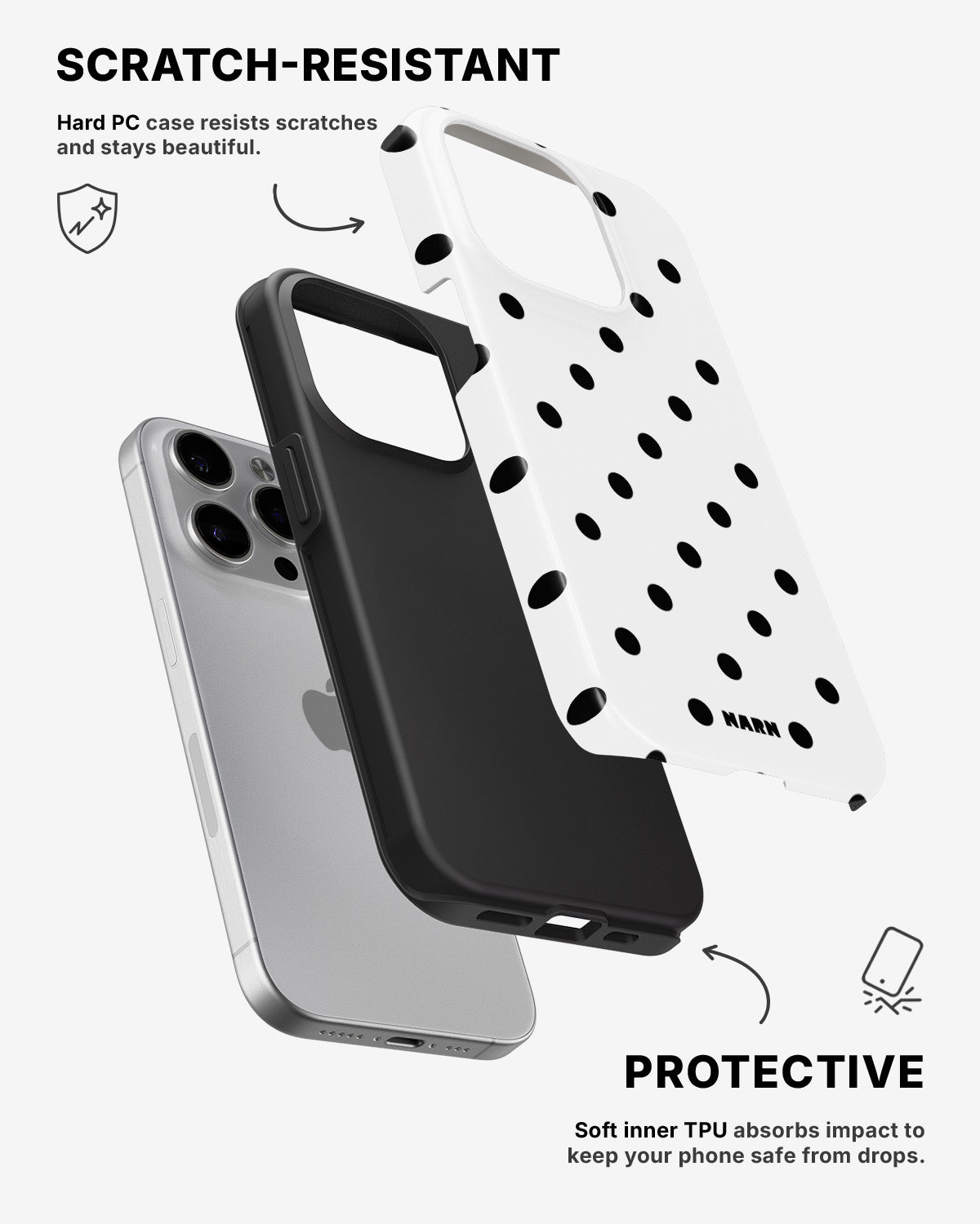 iPhone 14 Pro Max Tough Case – Mono Dots - View 2