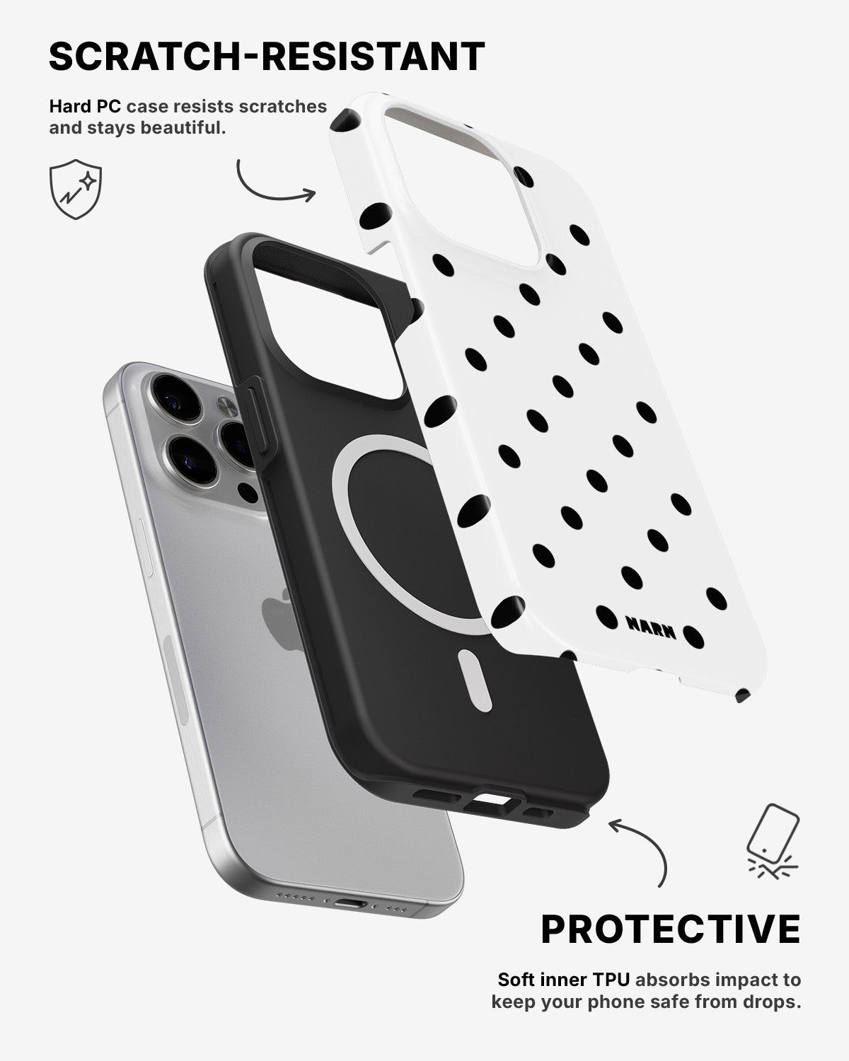 iPhone 14 Pro Max Tough Case – Mono Dots - View 2