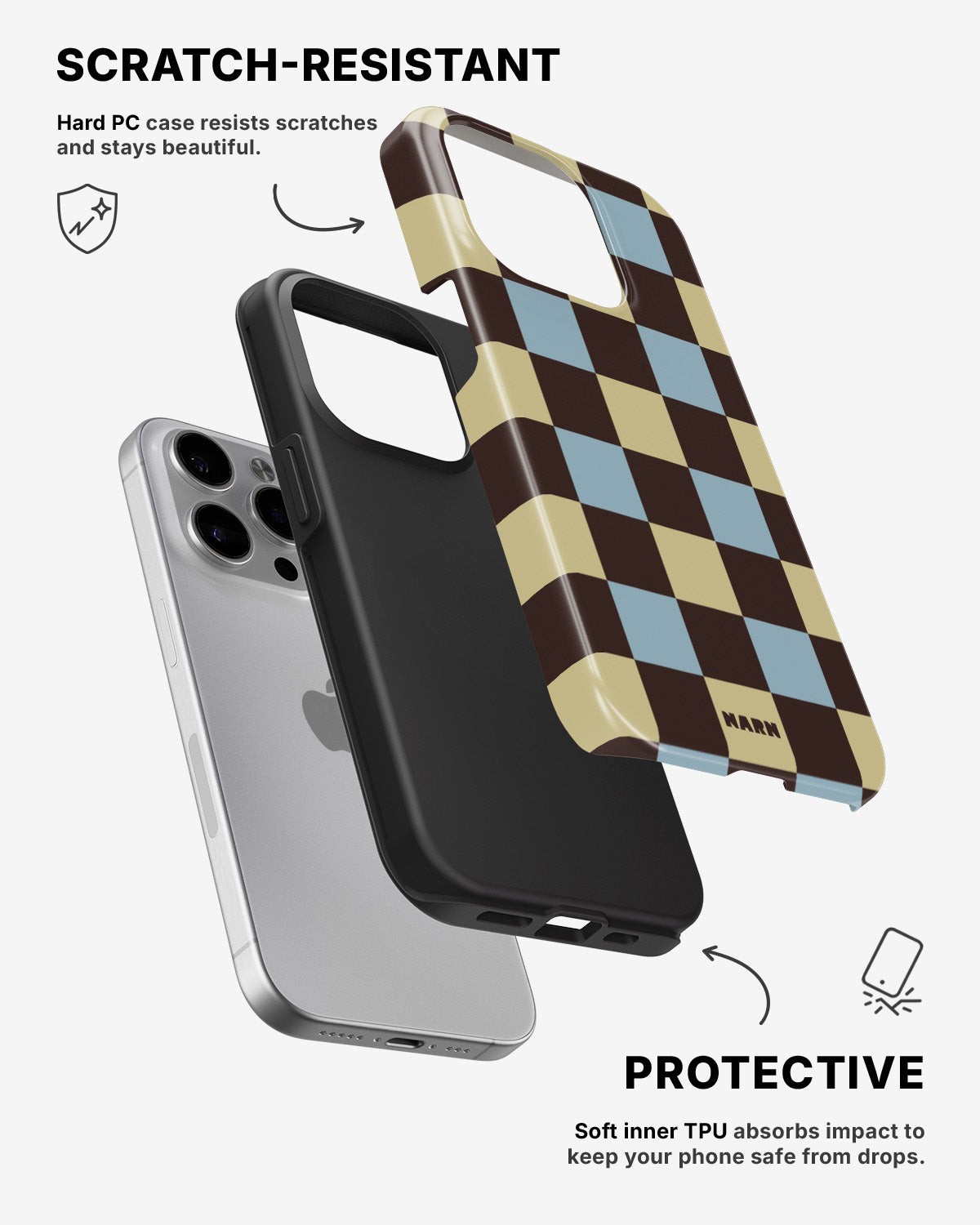 iPhone 14 Pro Max Tough Case – Butter Check - View 2