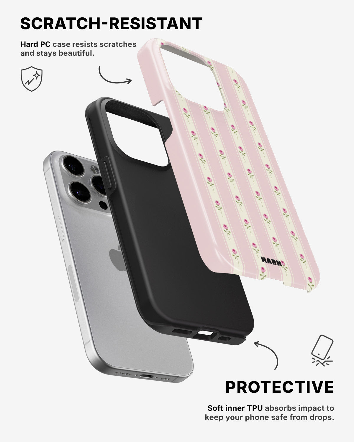 iPhone 14 Pro Max Tough Case – Rose Lines - View 2