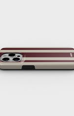 iPhone 14 Pro Max Tough Case – Bordeaux Stripe - View 3