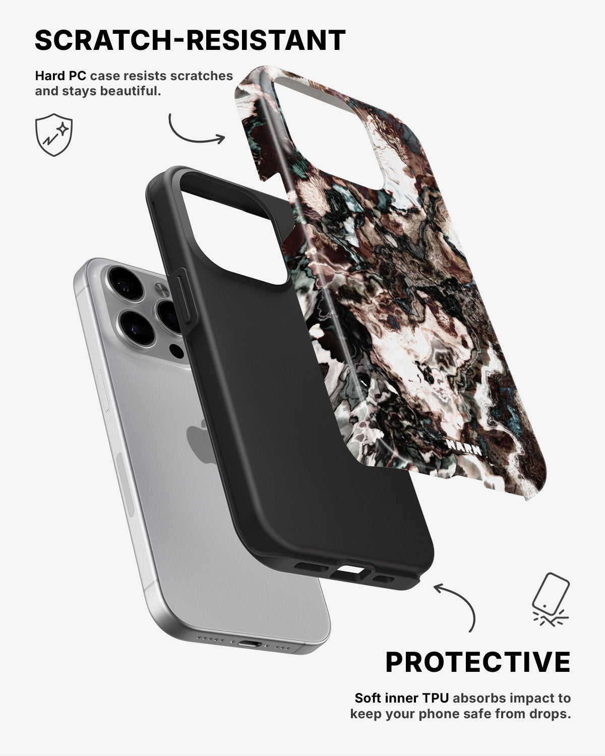 iPhone 13 Pro Max Tough Case – Marble Brown - View 2