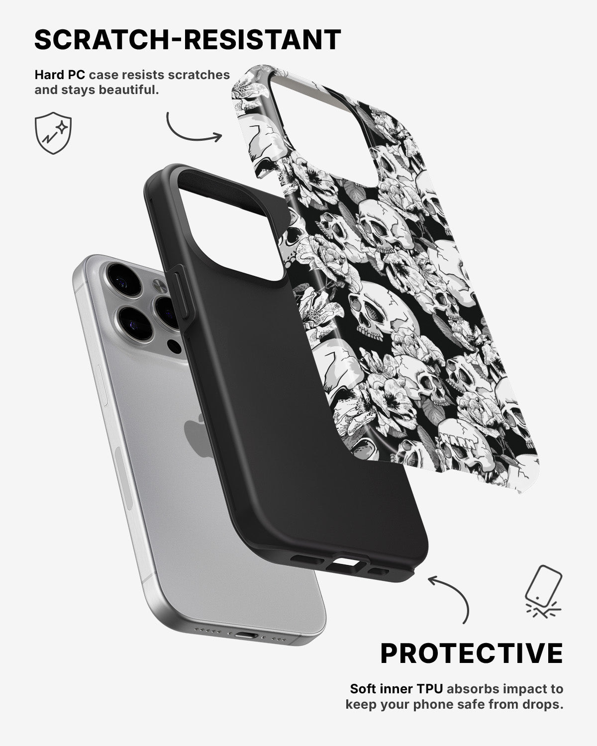 iPhone 13 Pro Max Tough Case – Skull Garden - View 2