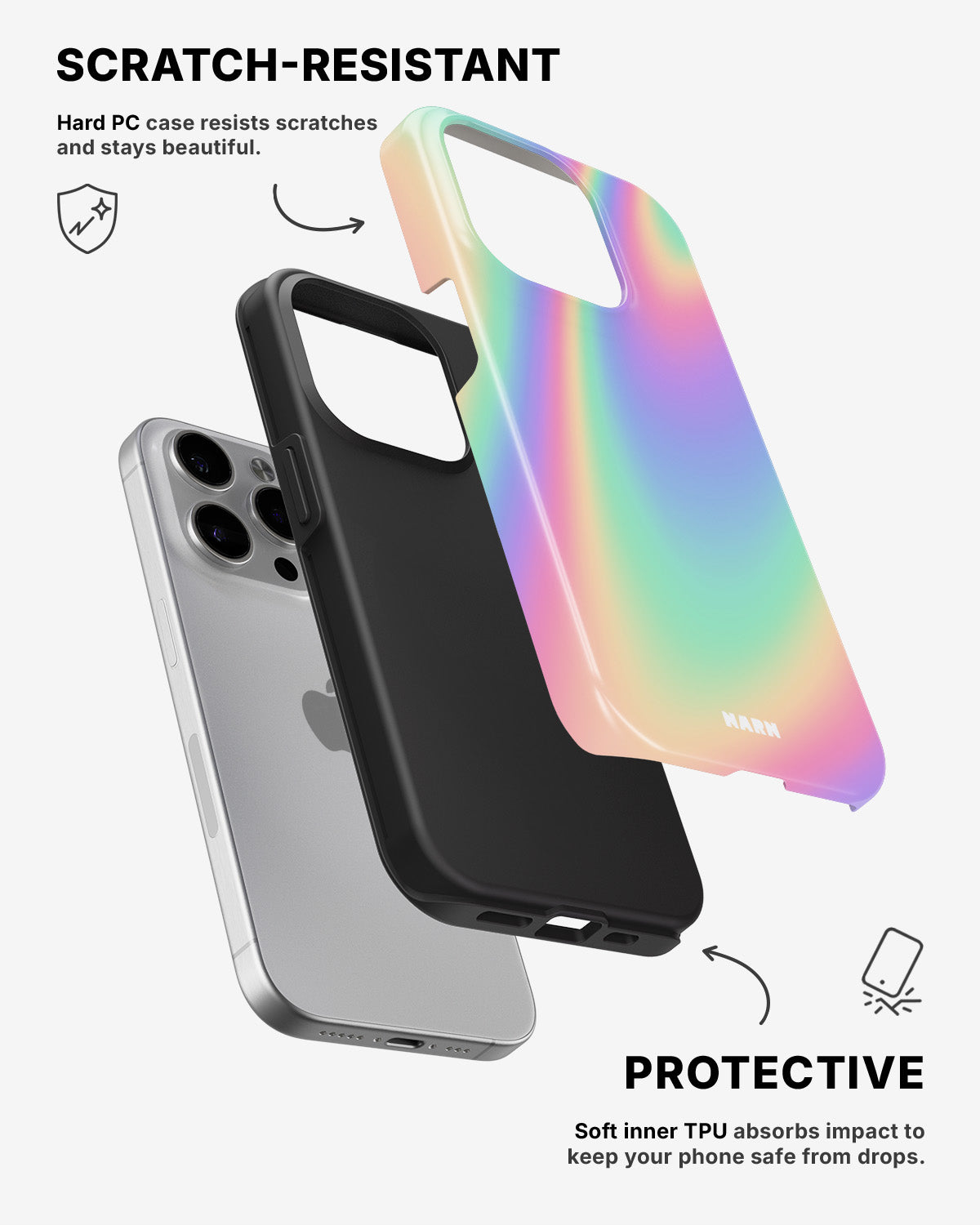 iPhone 13 Pro Max Tough Case – Rainbow Haze - View 2