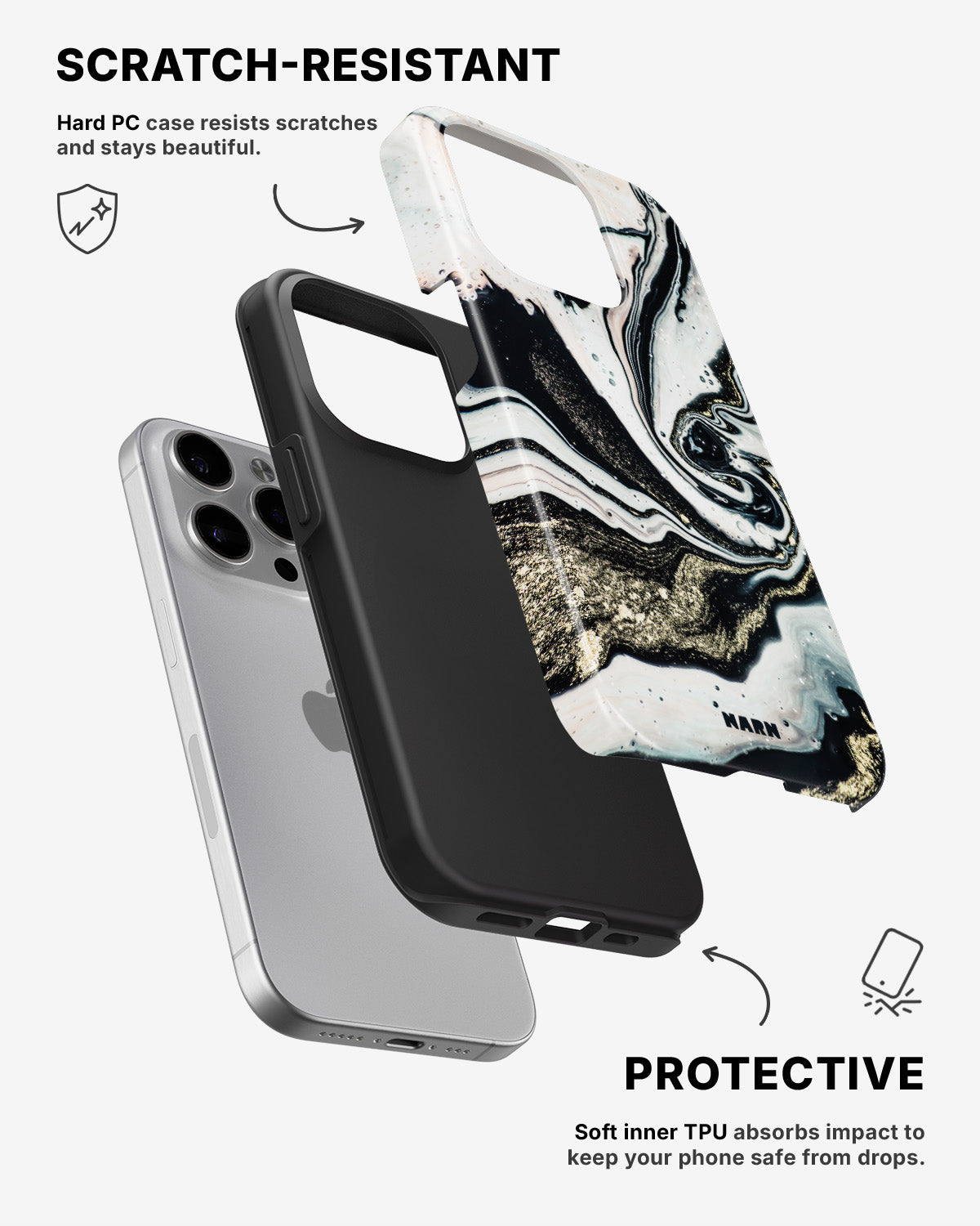 iPhone 13 Pro Max Tough Case – Golden Swirl - View 2
