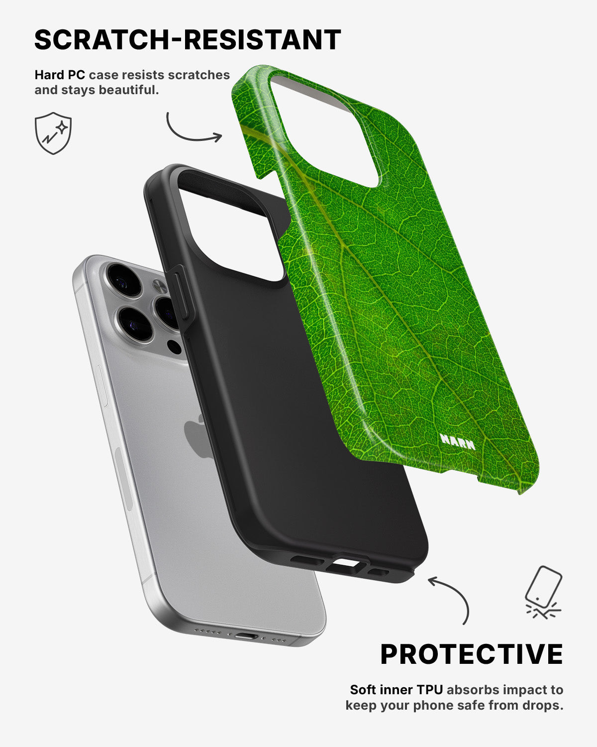 iPhone 13 Pro Max Tough Case – Green Leafy - View 2