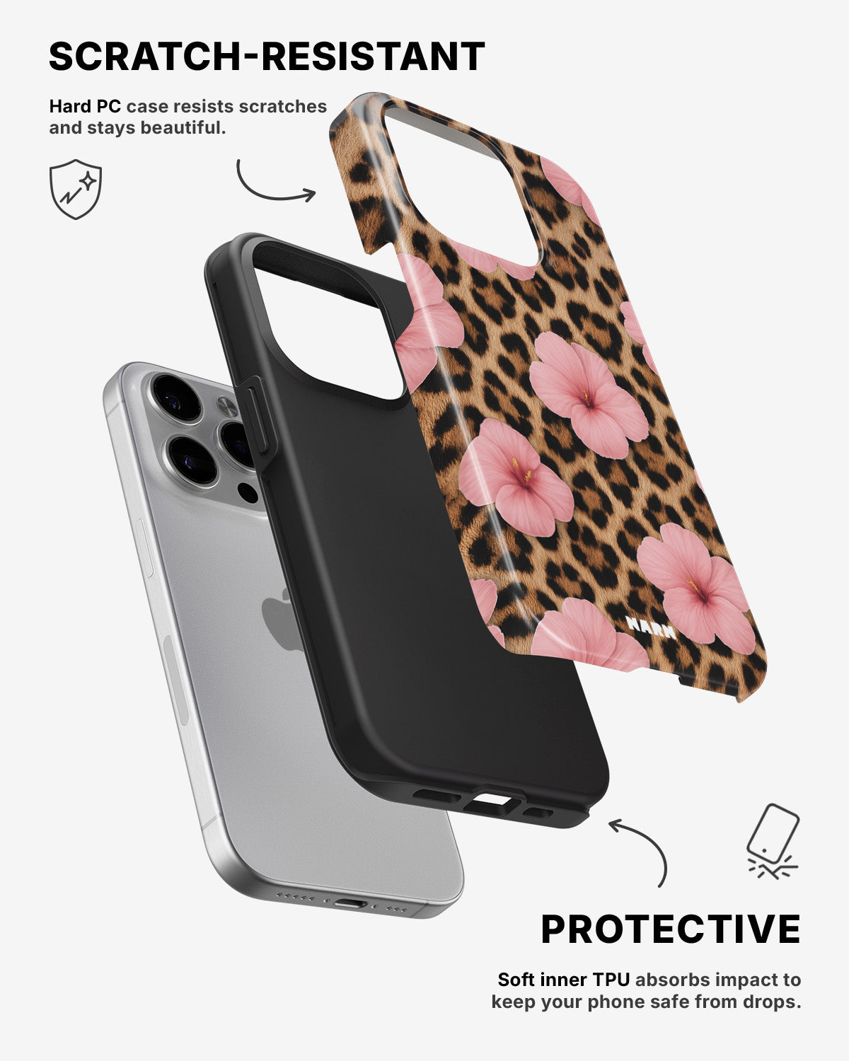 iPhone 13 Pro Max Tough Case – Leopard Flower - View 2