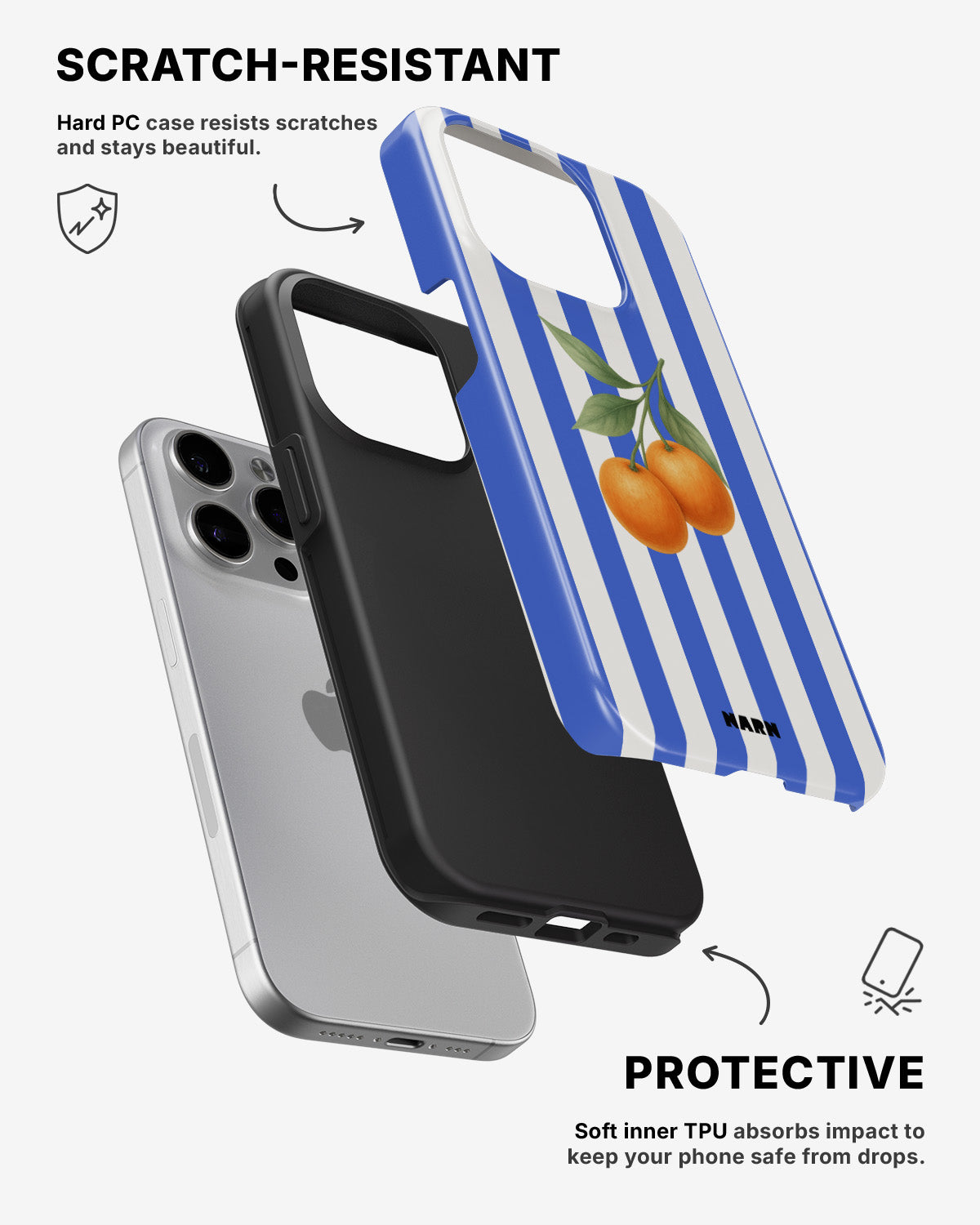 iPhone 13 Pro Max Tough Case – Orange Stripes - View 2