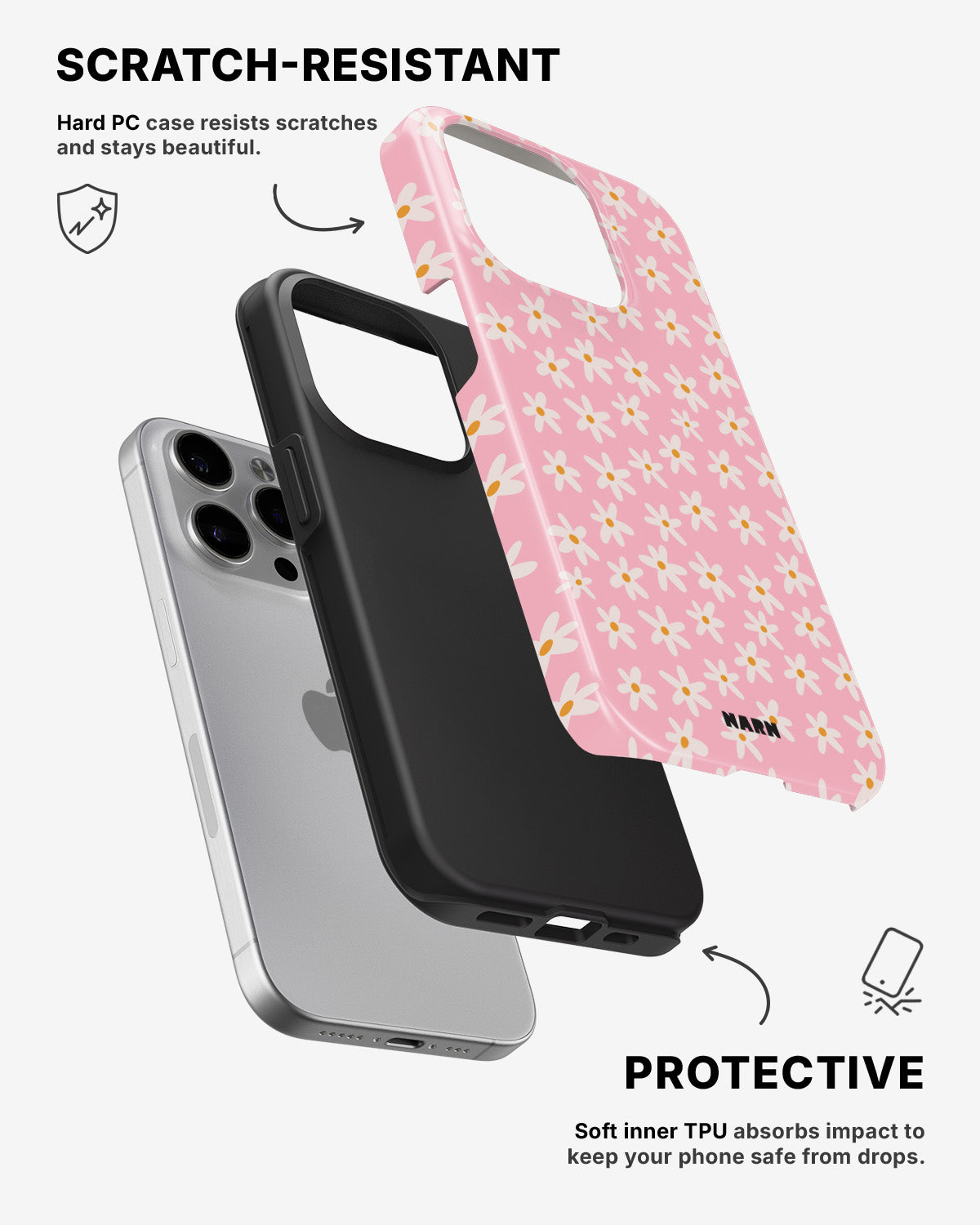 iPhone 13 Pro Max Tough Case – Pink Daisy - View 2