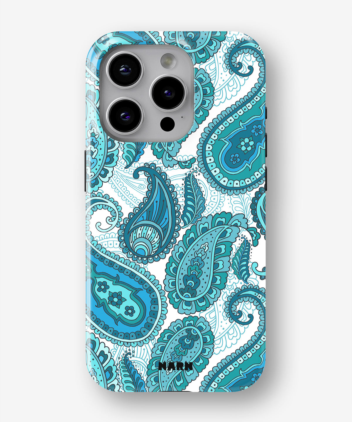 iPhone 13 Pro Max Tough Case – Turquoise Paisley - View 1