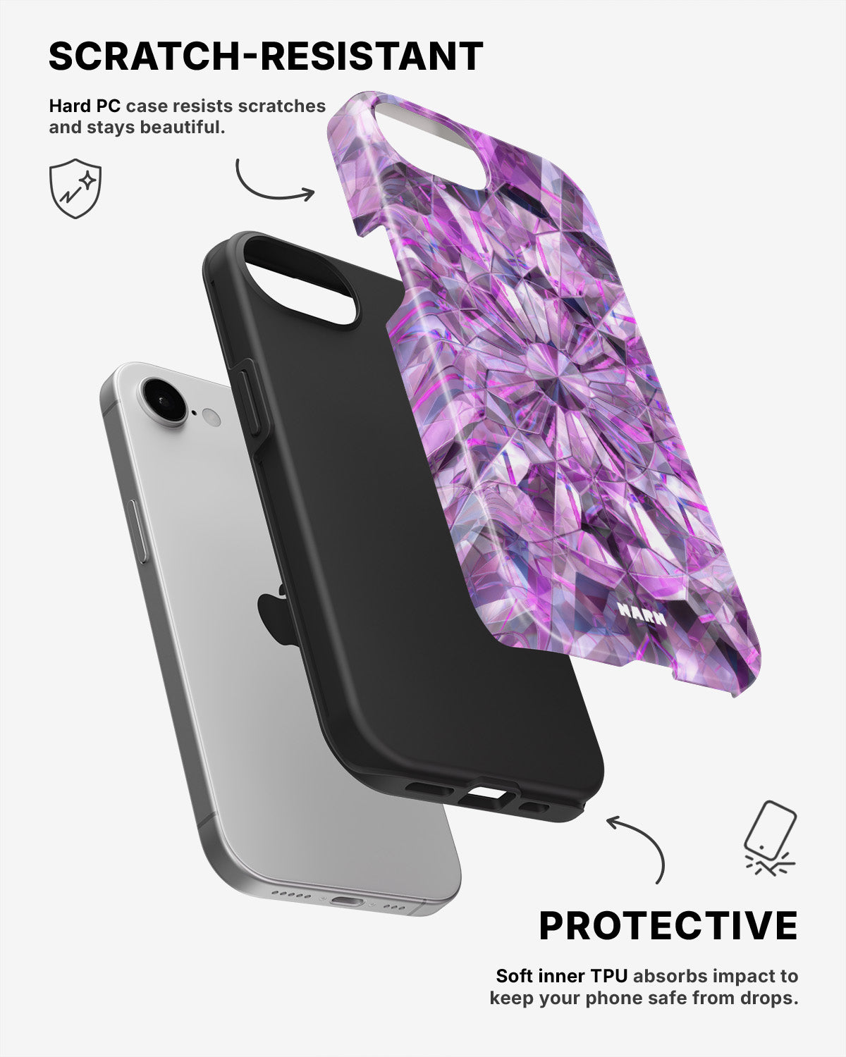 iPhone SE (2020/2022) Tough Case – Lavender Crystals - View 2