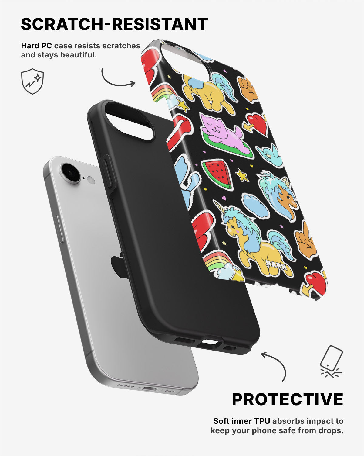 iPhone SE (2020/2022) Tough Case – Cute Stickers - View 2