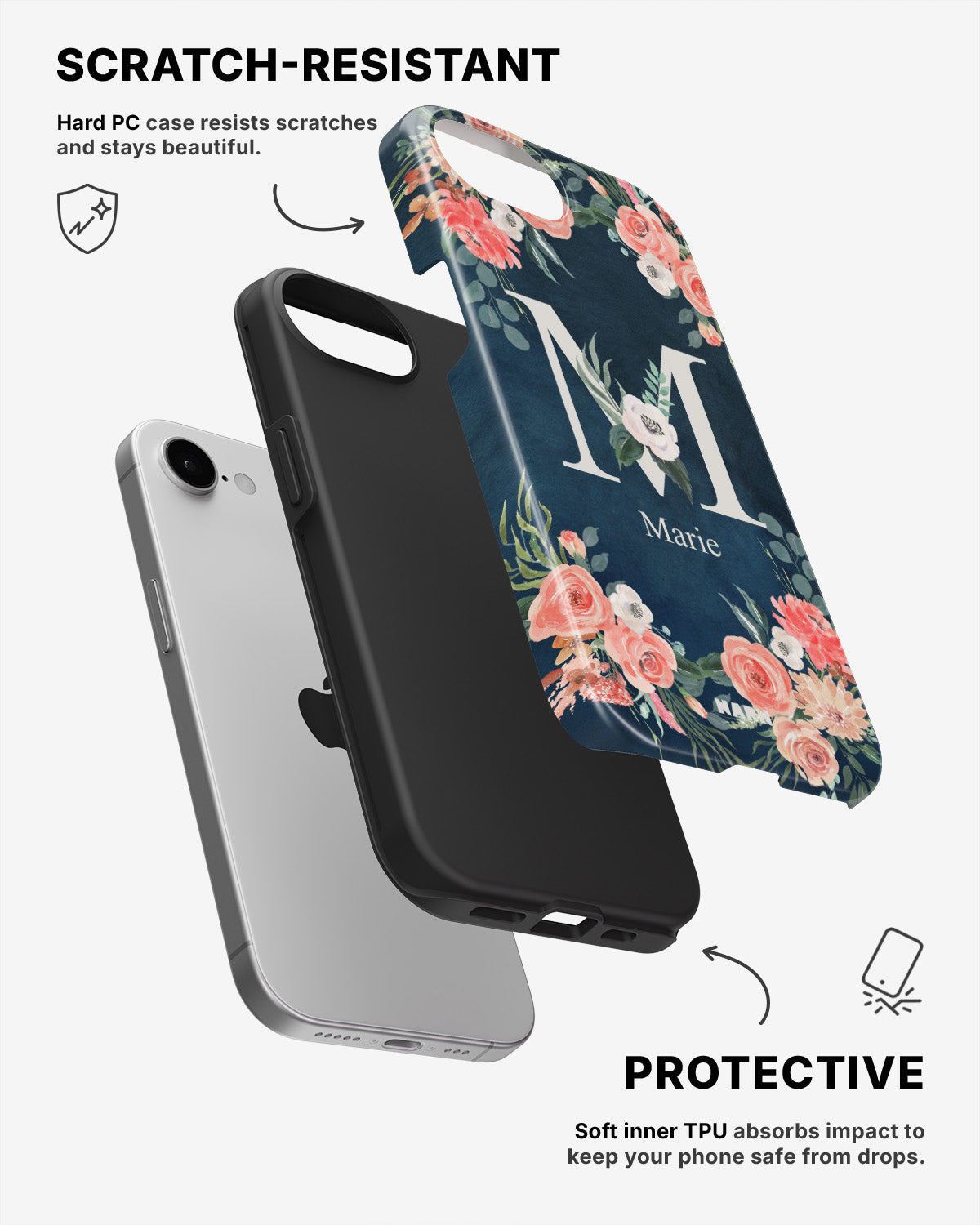 iPhone SE (2020/2022) Tough Case – Custom - Floral - View 2
