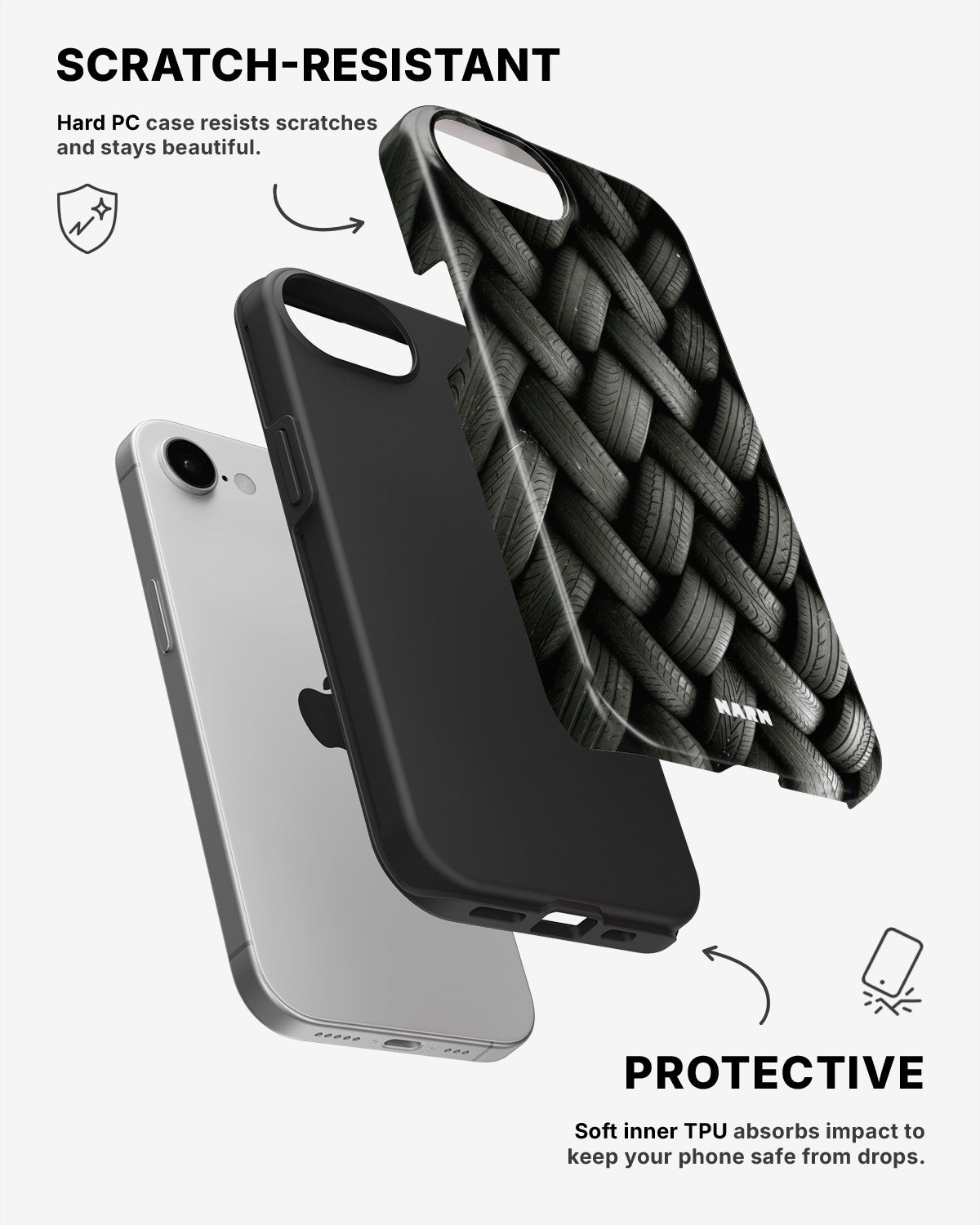 iPhone SE (2020/2022) Tough Case – Tires Wall - View 2